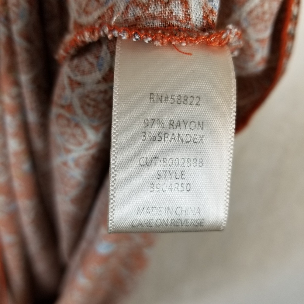Max Studio Rust Brown Printed Tie-Neck Maxi Dress - Picture 6 of 9